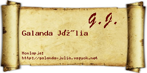 Galanda Júlia névjegykártya